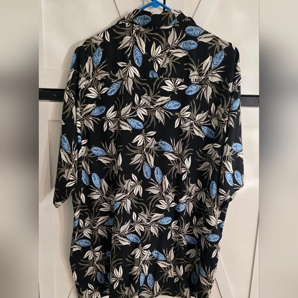 Puritan Black and Blue Botanical Print Shirt - Picture 4 of 5